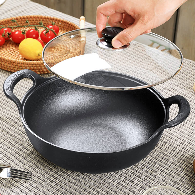 CastePrima Pan - Durable Non-Stick & Wooden Lid