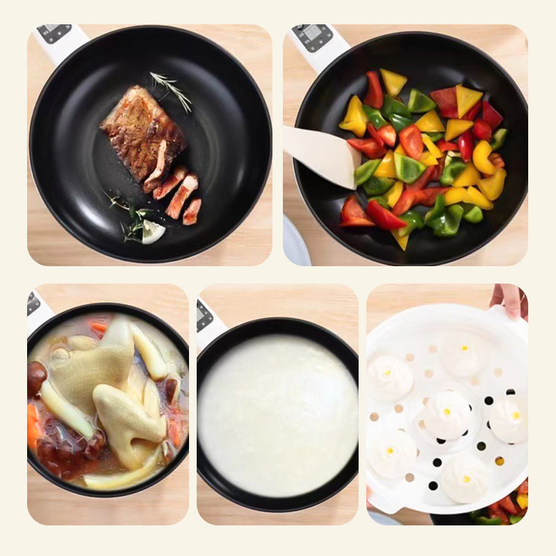 CookEase – Versatile Electric Frying Pan with Steamer