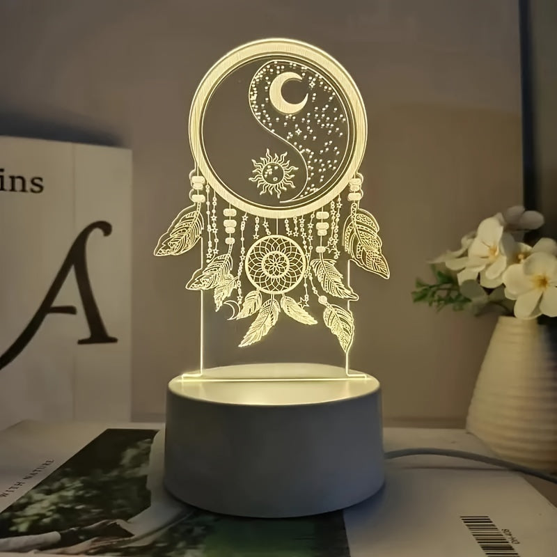 DreamCatcherGlow – 3D LED Night Light with USB