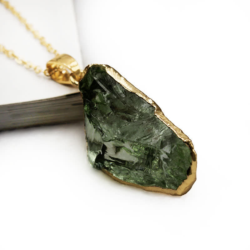 Elegant Natural Moldavite Necklace - Lyra