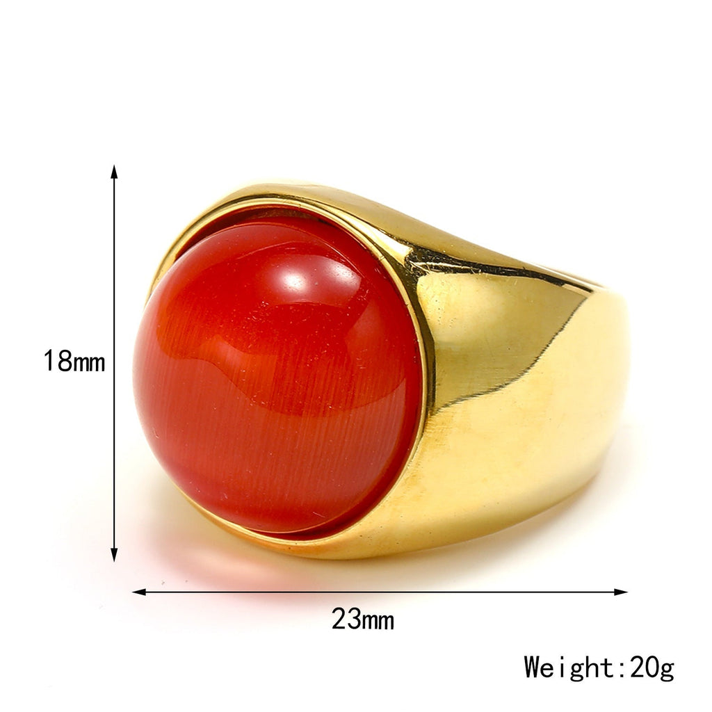 Gorgeous Large Cat's Eye Gemstone Ring - Liora