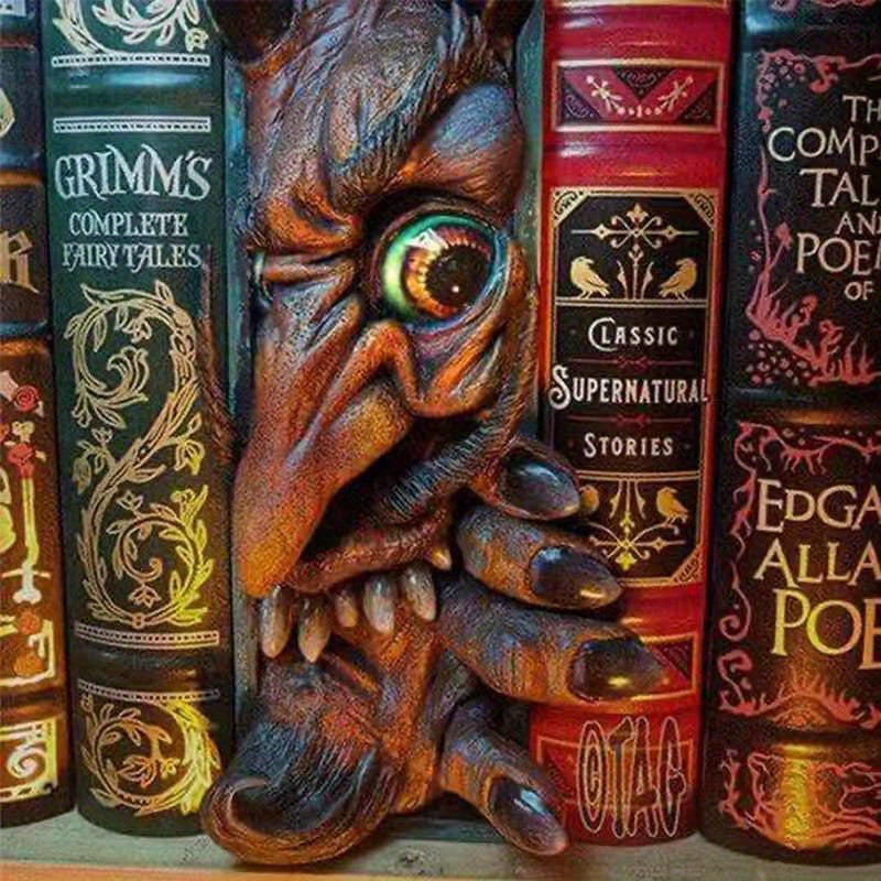 Mystieke Charm - Unieke Monster Boekensteun in Zwart en Grijs