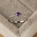 Elegant Minimalist Ring with Amethyst and Cubic Zirconia - Nova