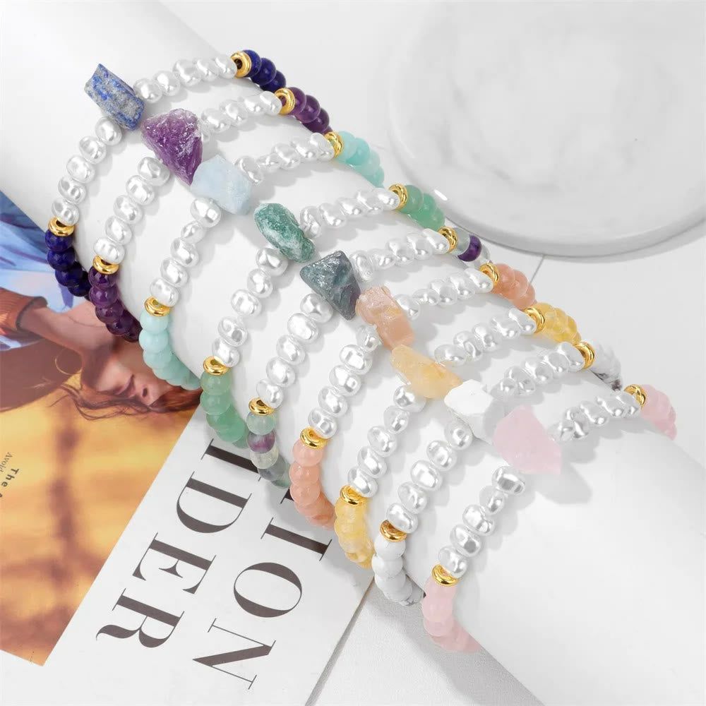 Eline's Enchanting Natural Crystal Bead Bracelet