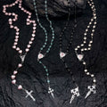 Elara Heart-Shaped Cat Eye Rosary Necklace - Unique Elegance for Your Style