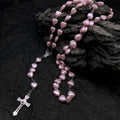 Elara Heart-Shaped Cat Eye Rosary Necklace - Unique Elegance for Your Style