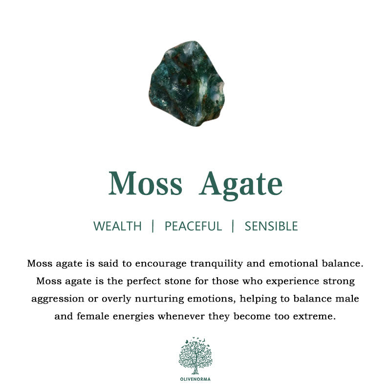 Elegant Moss Agate and White Zircon Jewelry Set - Lana
