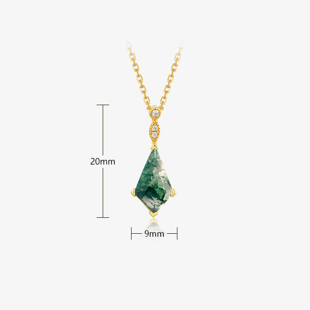 Elegant Moss Agate and White Zircon Jewelry Set - Lana