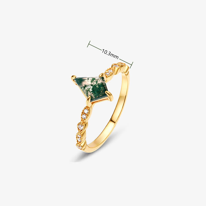 Elegant Moss Agate and White Zircon Jewelry Set - Lana