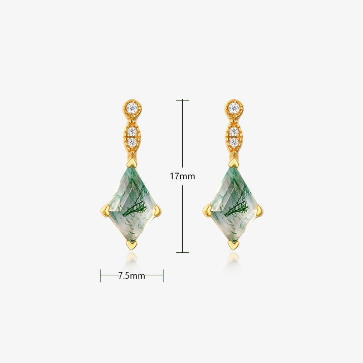 Elegant Moss Agate and White Zircon Jewelry Set - Lana