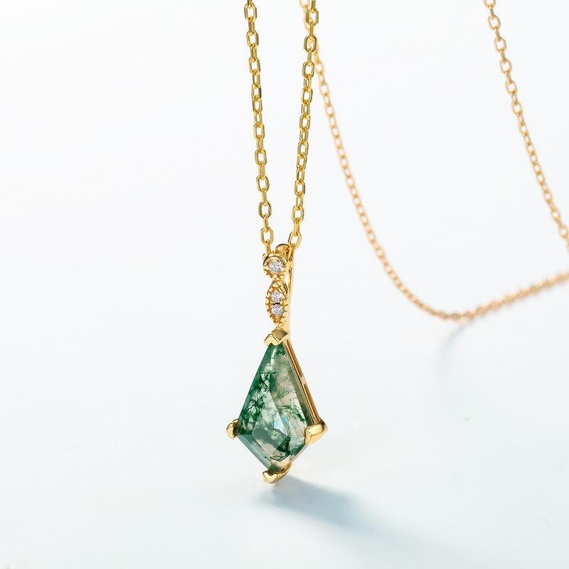 Elegant Moss Agate and White Zircon Jewelry Set - Lana