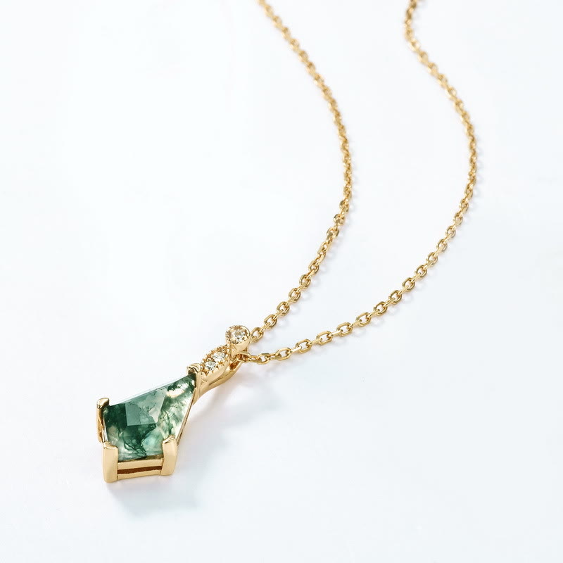Elegant Moss Agate and White Zircon Jewelry Set - Lana