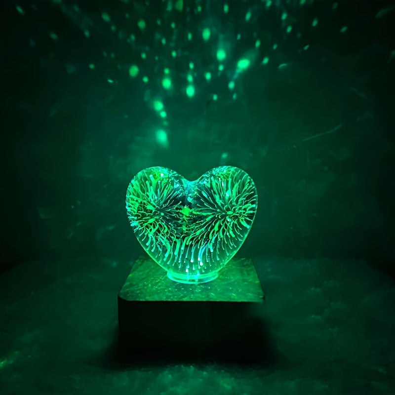 LoveLight Lamp - 3D LED Night Light Heart Fireworks