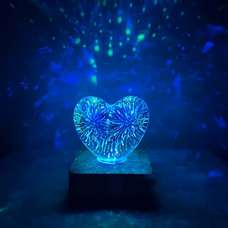 LoveLight Lamp - 3D LED Night Light Heart Fireworks