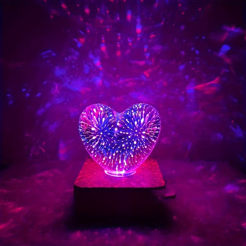 LoveLight Lamp - 3D LED Night Light Heart Fireworks