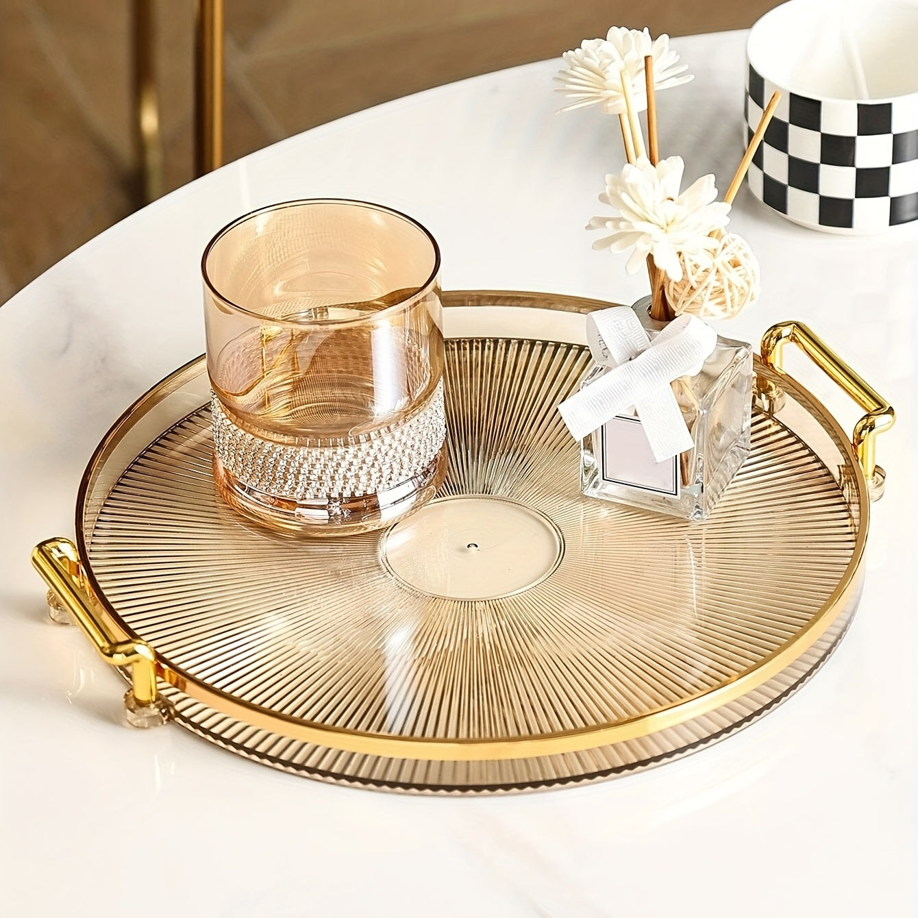 Gilded Elegance – Luxury Serving Dish with Gold Handles