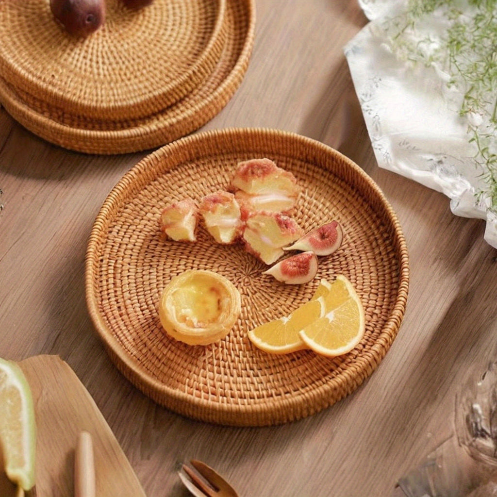 RattanCharm - Elegant Handwoven Rattan Serving Dish