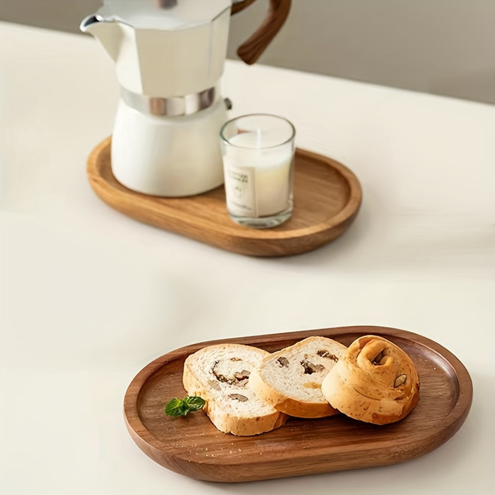 ChicTray - Elegant Oval Serving Tray in Solid Wood