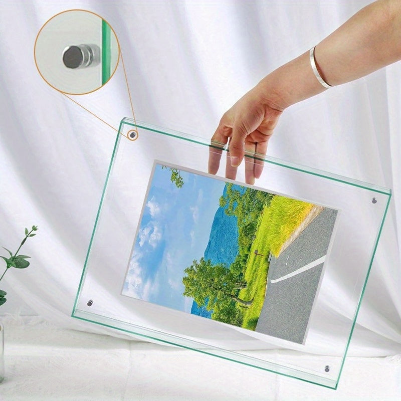 AcrylicFrame – Modern Vertical Photo Frame for Table and Wall