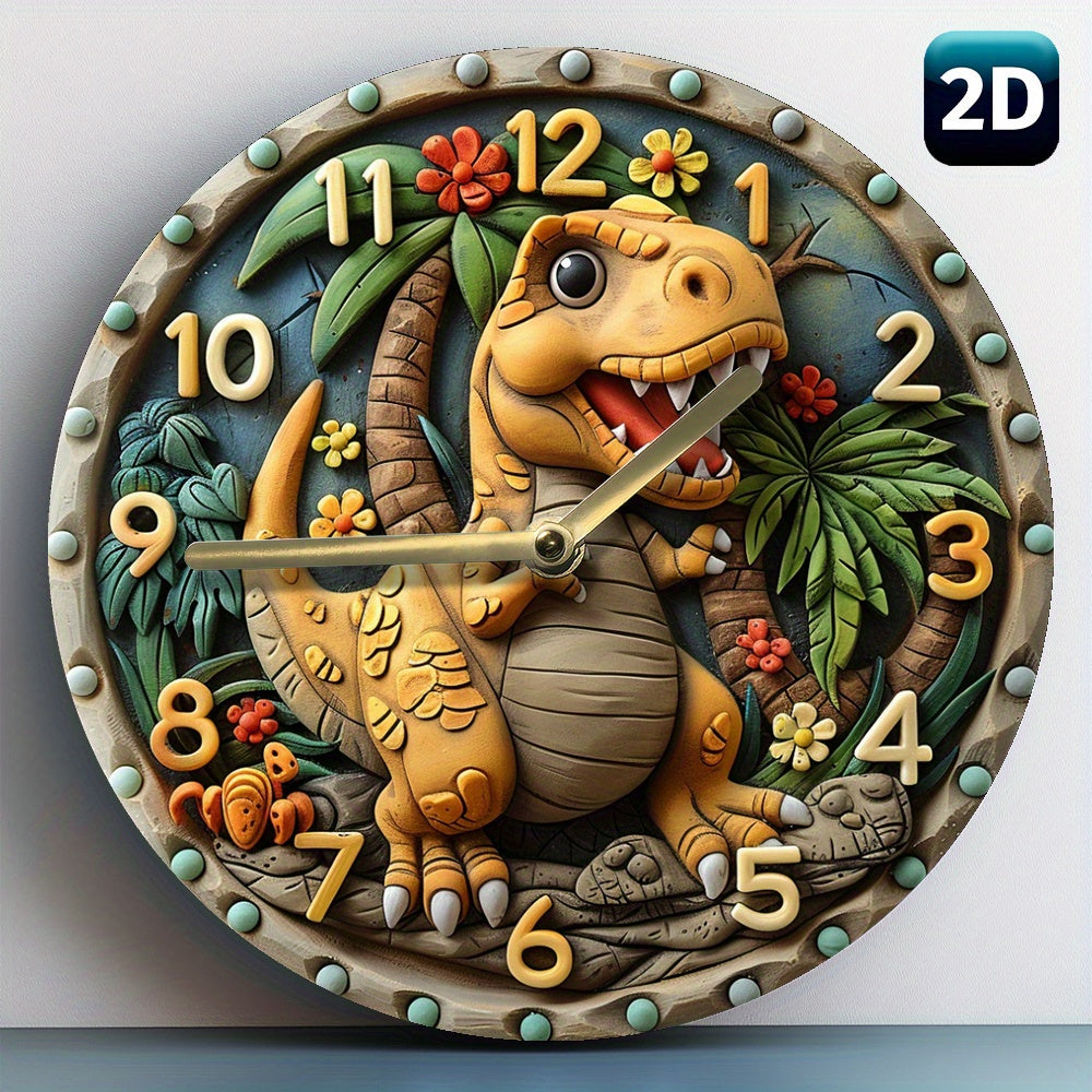 DinoTime Clock – Playful Dinosaur Wall Decor
