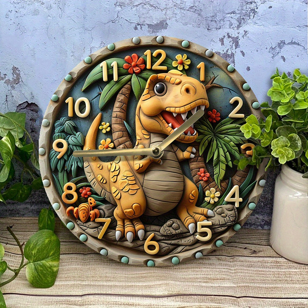 DinoTime Clock – Playful Dinosaur Wall Decor