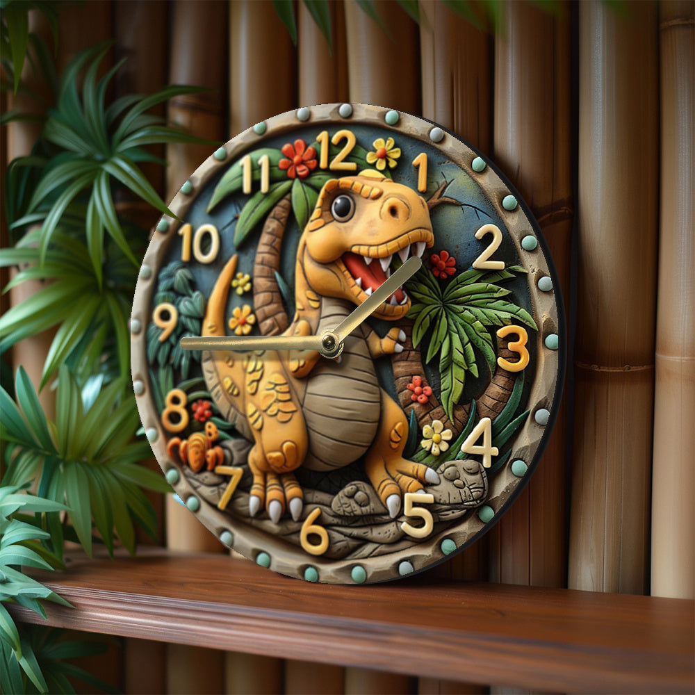 DinoTime Clock – Playful Dinosaur Wall Decor