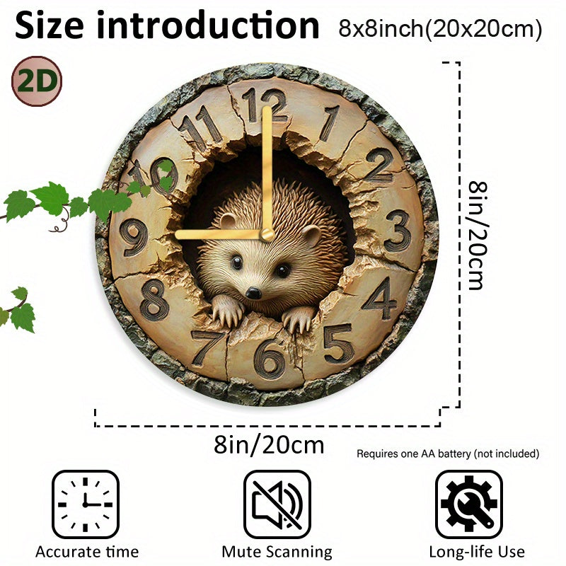 HedgeTime Clock – Stylish Hedgehog Wall Decor 20 cm
