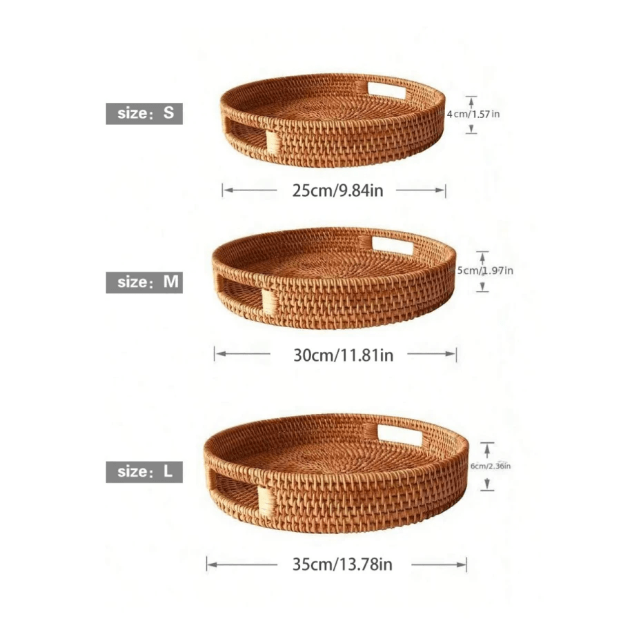 RattanServe - Elegant Handmade Tray from Natural Rattan
