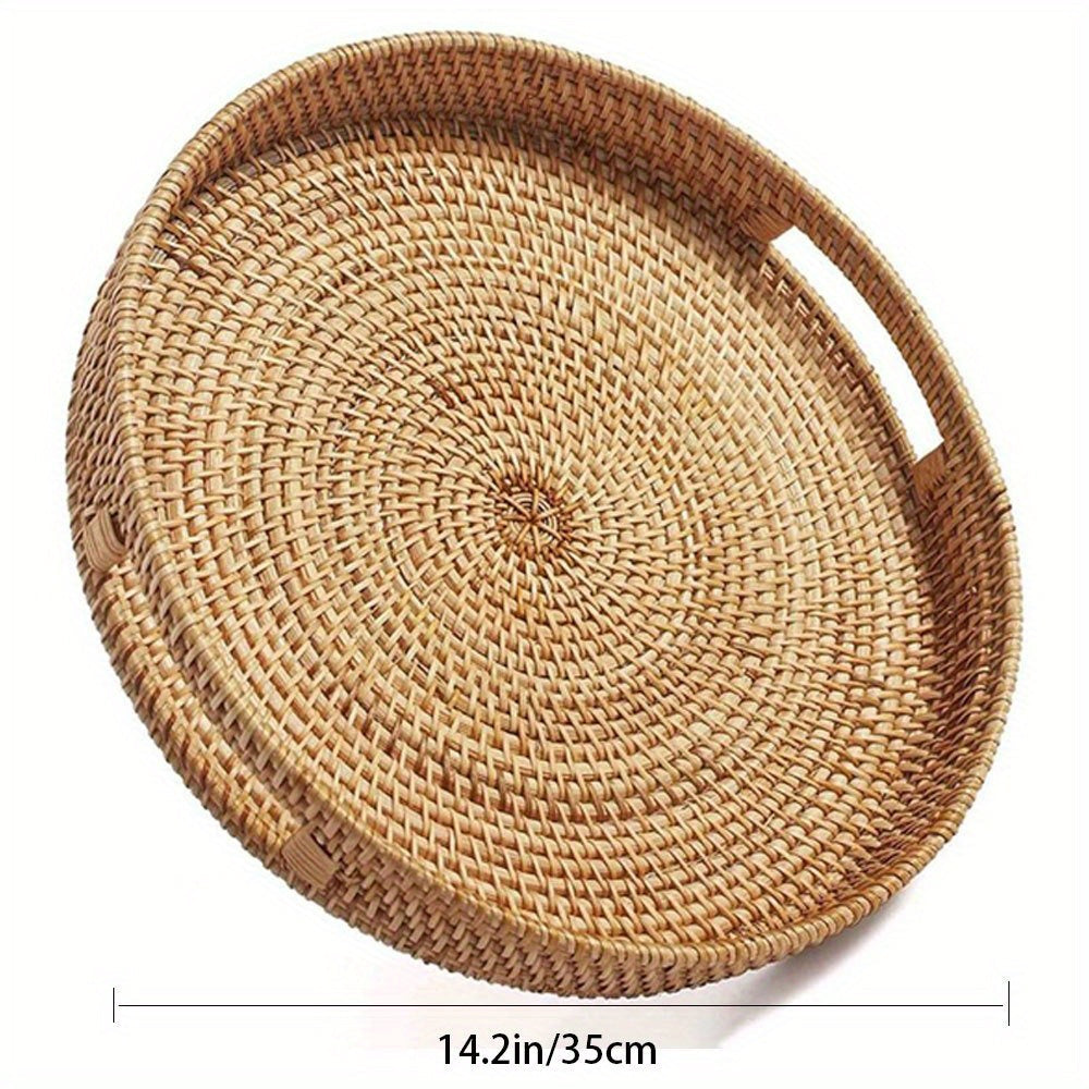 RattanServe - Elegant Handmade Tray from Natural Rattan