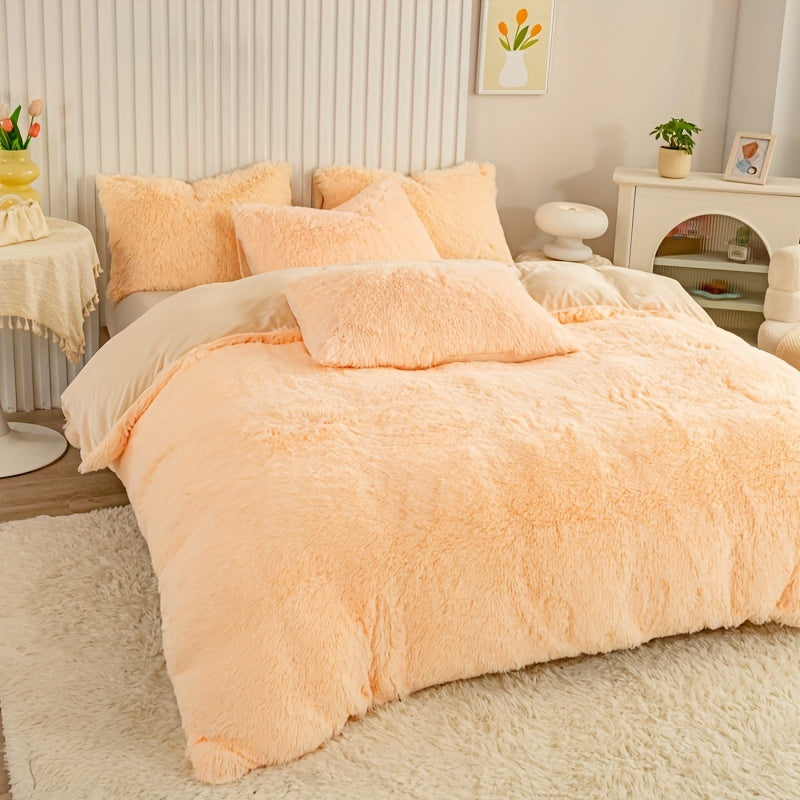 Ultra-Soft Plush Duvet Cover Set with Zipper - Luxury & Comfort