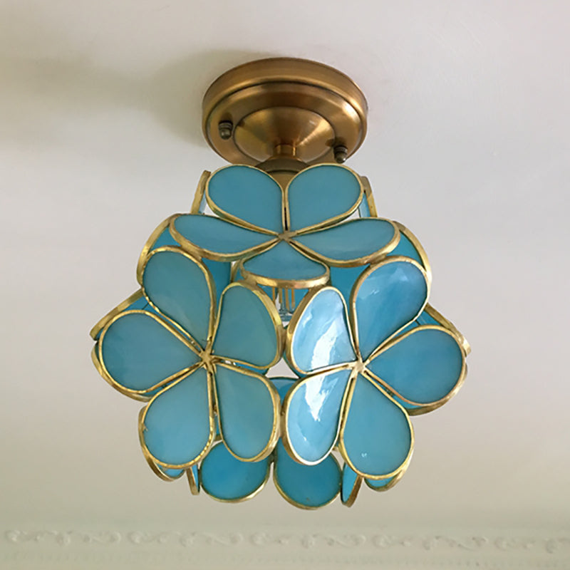 FloralGlow Retro Plafondlamp -  Retro Tiffany Plafondlamp voor een Betoverend Interieur