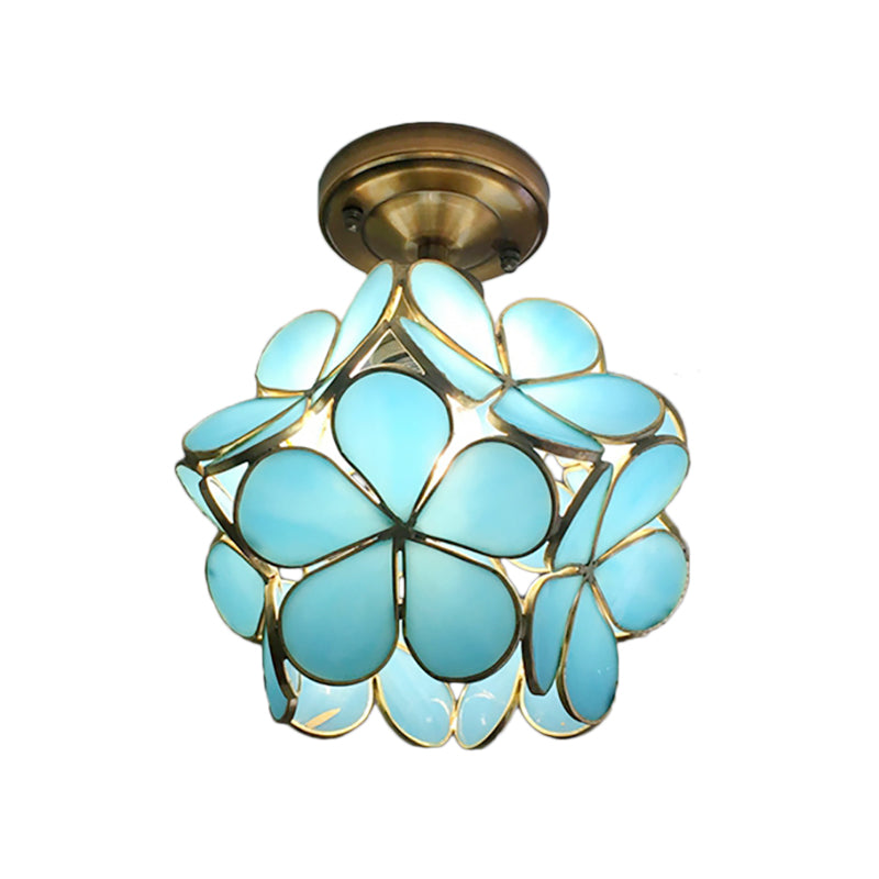 FloralGlow Retro Plafondlamp -  Retro Tiffany Plafondlamp voor een Betoverend Interieur