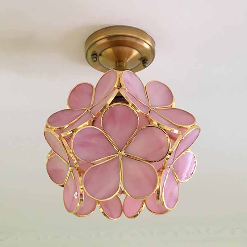 FloralGlow Retro Plafondlamp -  Retro Tiffany Plafondlamp voor een Betoverend Interieur