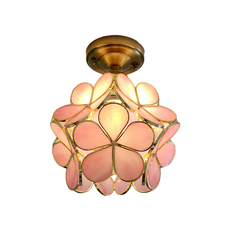 FloralGlow Retro Plafondlamp -  Retro Tiffany Plafondlamp voor een Betoverend Interieur