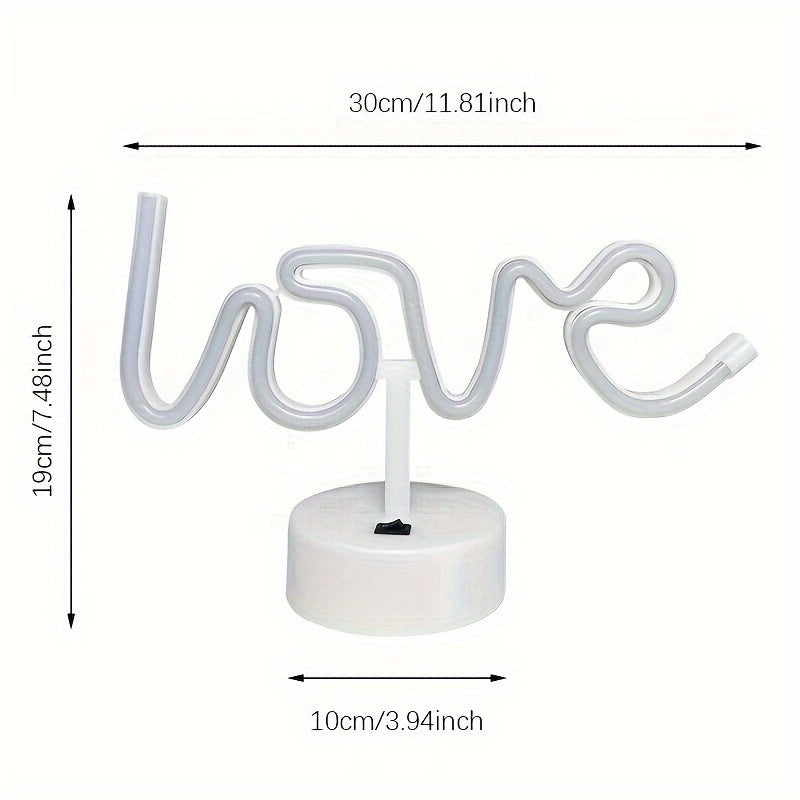 Neon Love Lamp - Illuminated Neon Table Lamp for Parties