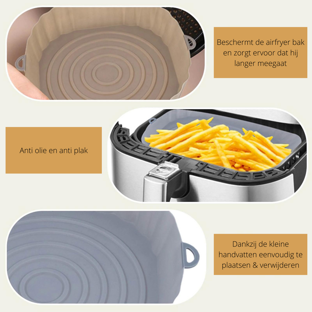 SiliconeFry Tray – Reusable Air Fryer Tray for Dishwasher
