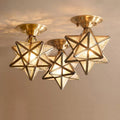 StarLuxe Ceiling - Traditional Brass Ceiling Lamp with Glass