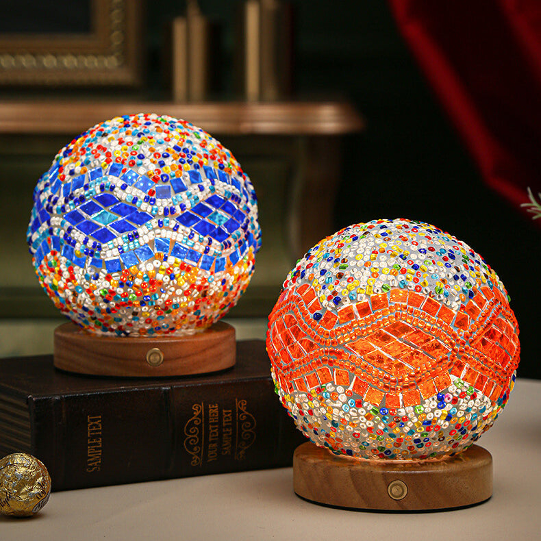 BohoGlow – Atmospheric Wooden & Glass Lamp