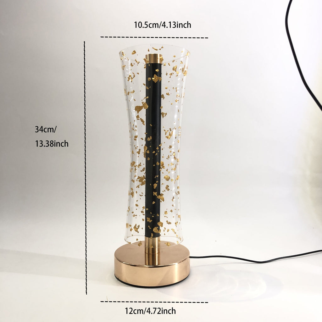 RadiantGlow Lamp - Luxury Acrylic Table Lamp with Gold Accents