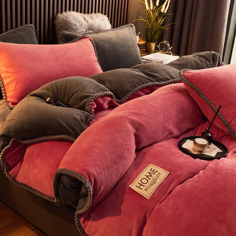 PlushHaven Luxury Velvet Duvet Cover Set – Kingsize Warmth & Comfort