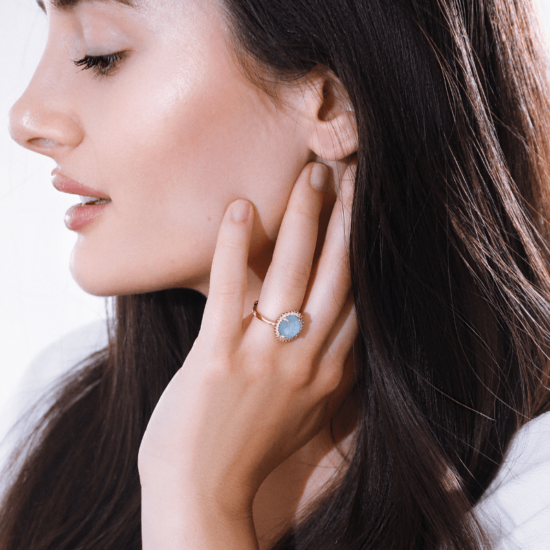 Elowen Glow Ring - Mystic Cocktail Ring with Elegant Design