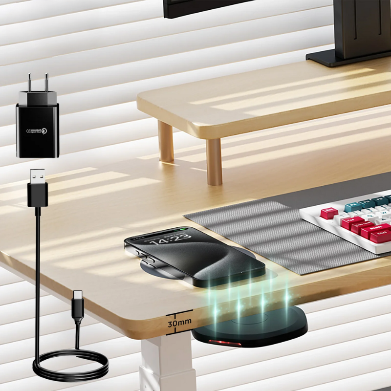 ChargeNest - Onder-Tafel Draadloze Oplaadoplossing