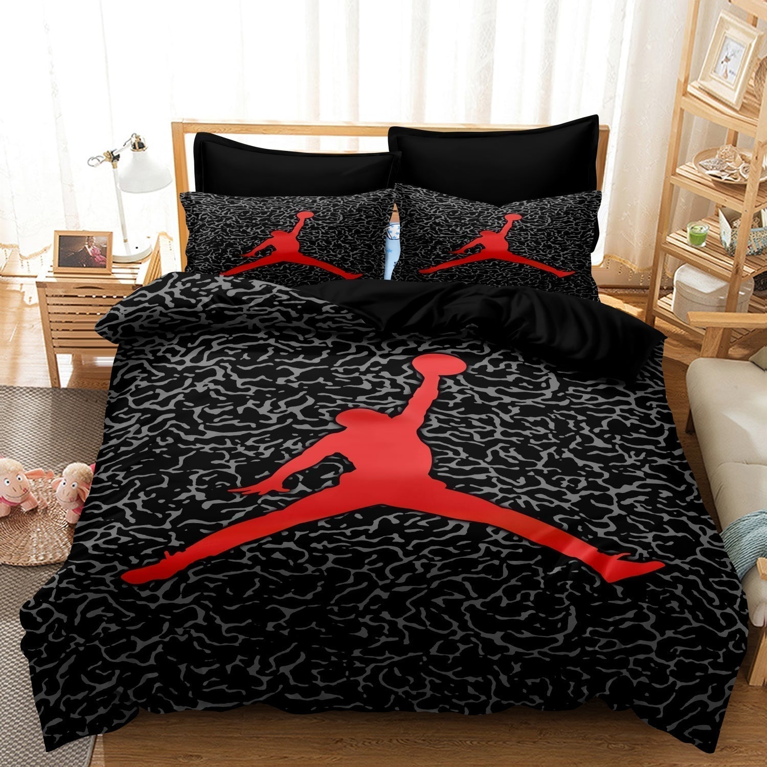 Sporty Basketball Duvet Cover Set – Stylish Night View