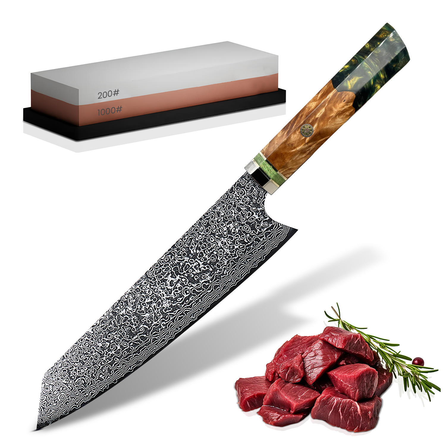 Culinary Perfection - EmeraldKnife: Japanese Chef's Knife with Damascus Steel