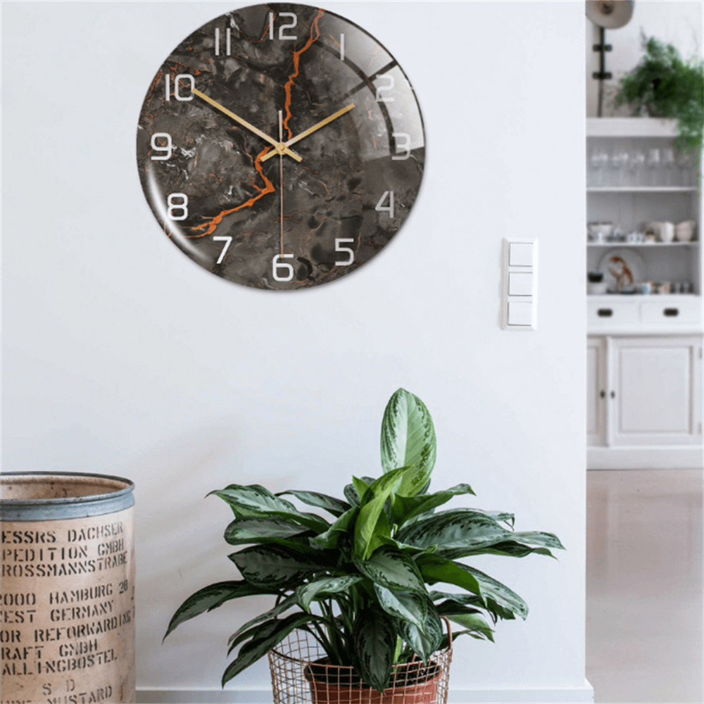 Stylish Marble Wall Clock with Silent Mechanism