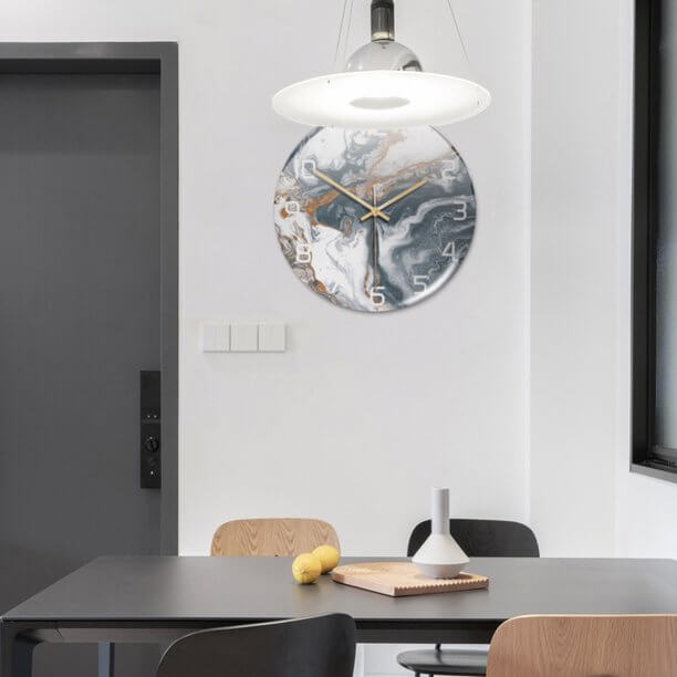 Stylish Marble Wall Clock with Silent Mechanism