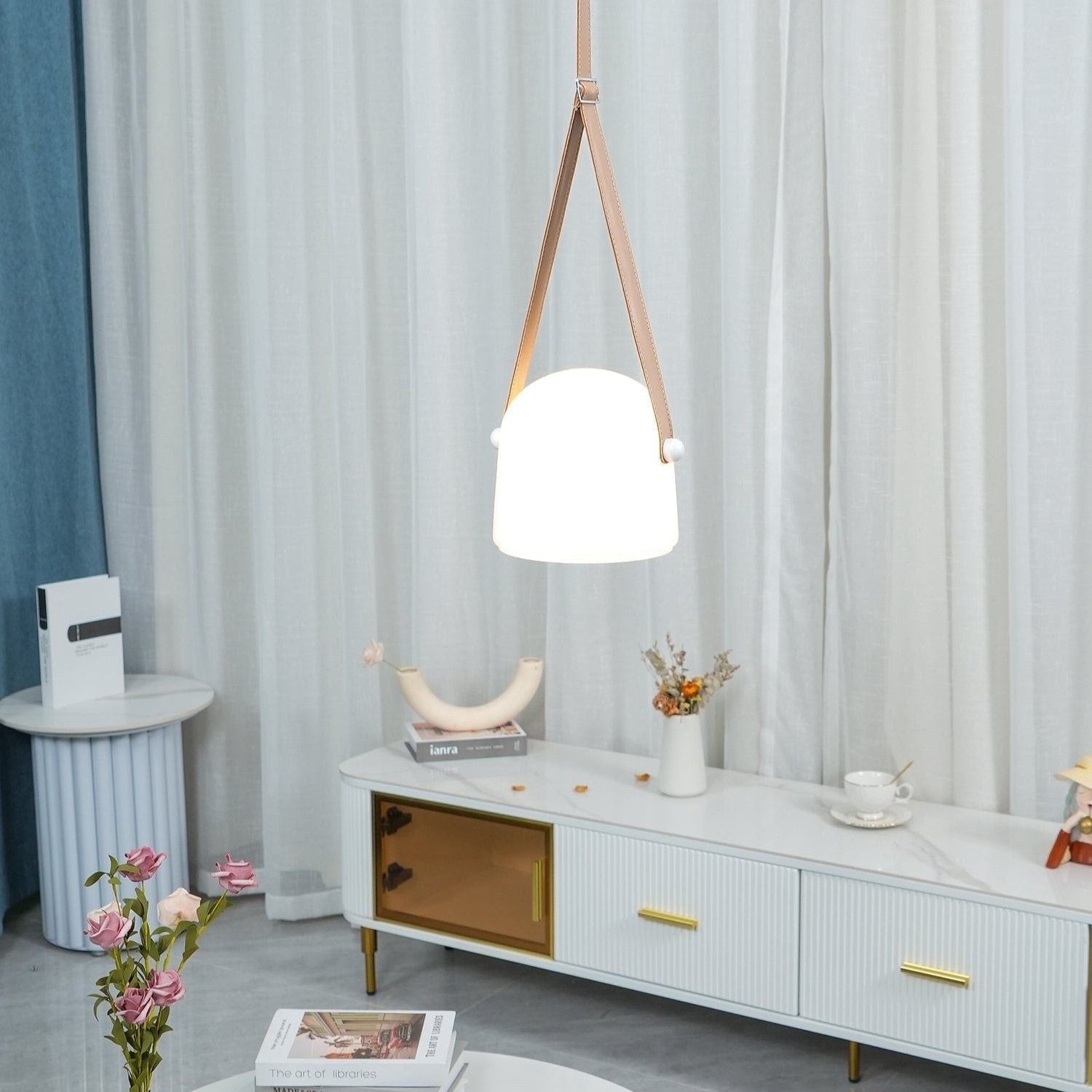 LunaMona Ceiling Lamp - Modern Pendant Light of Metal and Glass