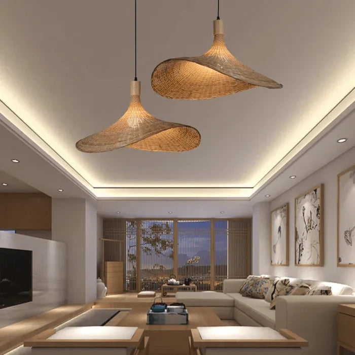 RusticWeave Light – Elegant Rattan Pendant Lamp