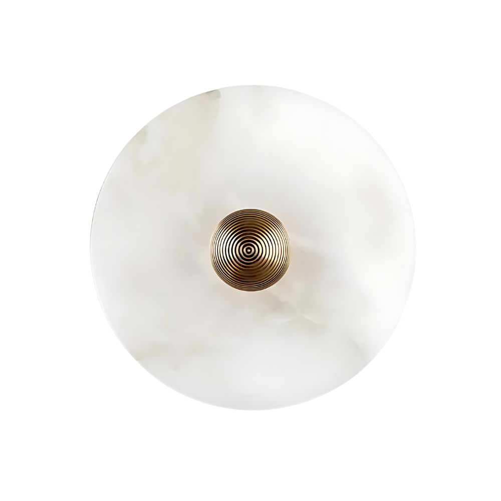 Aurora d'Or - Round Alabaster/Aluminum Wall Lamp
