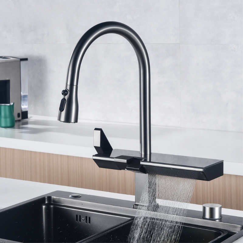 StyleStream Luxe – Modern Kitchen Faucet with Digital Design